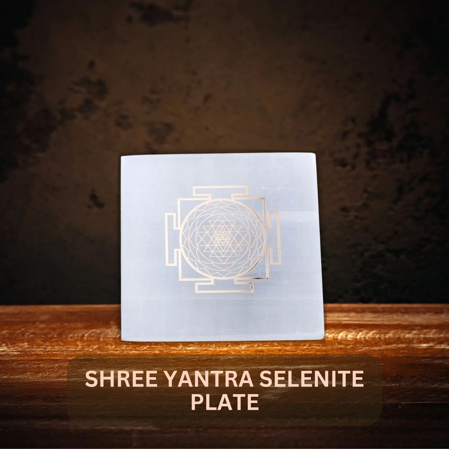 Shree Yantra Square Selenite Plate