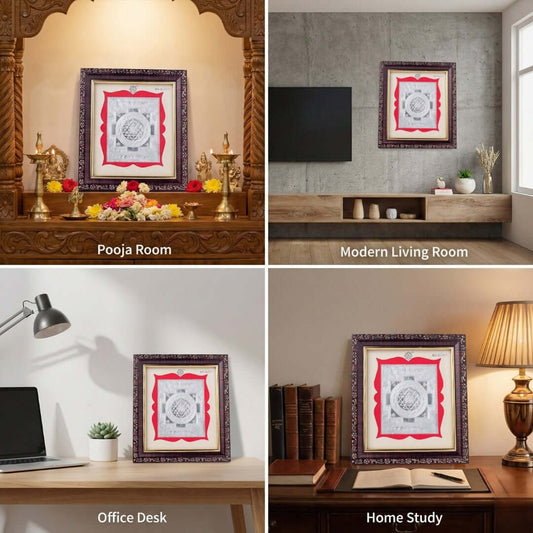 999 Silver Shri Yantra Frame