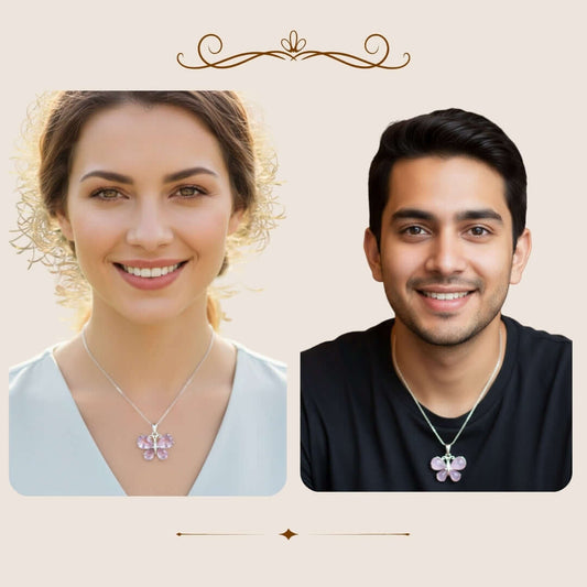 ROSE QUARTZ BUTTERFLY PENDANT