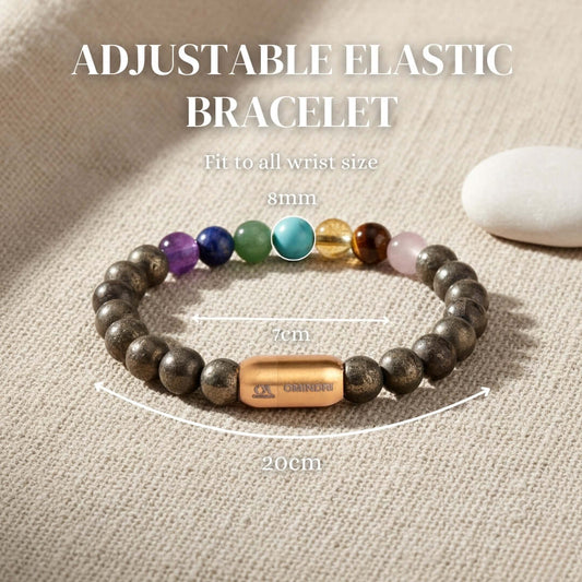 7 Chakra With Pyrite Bracelet