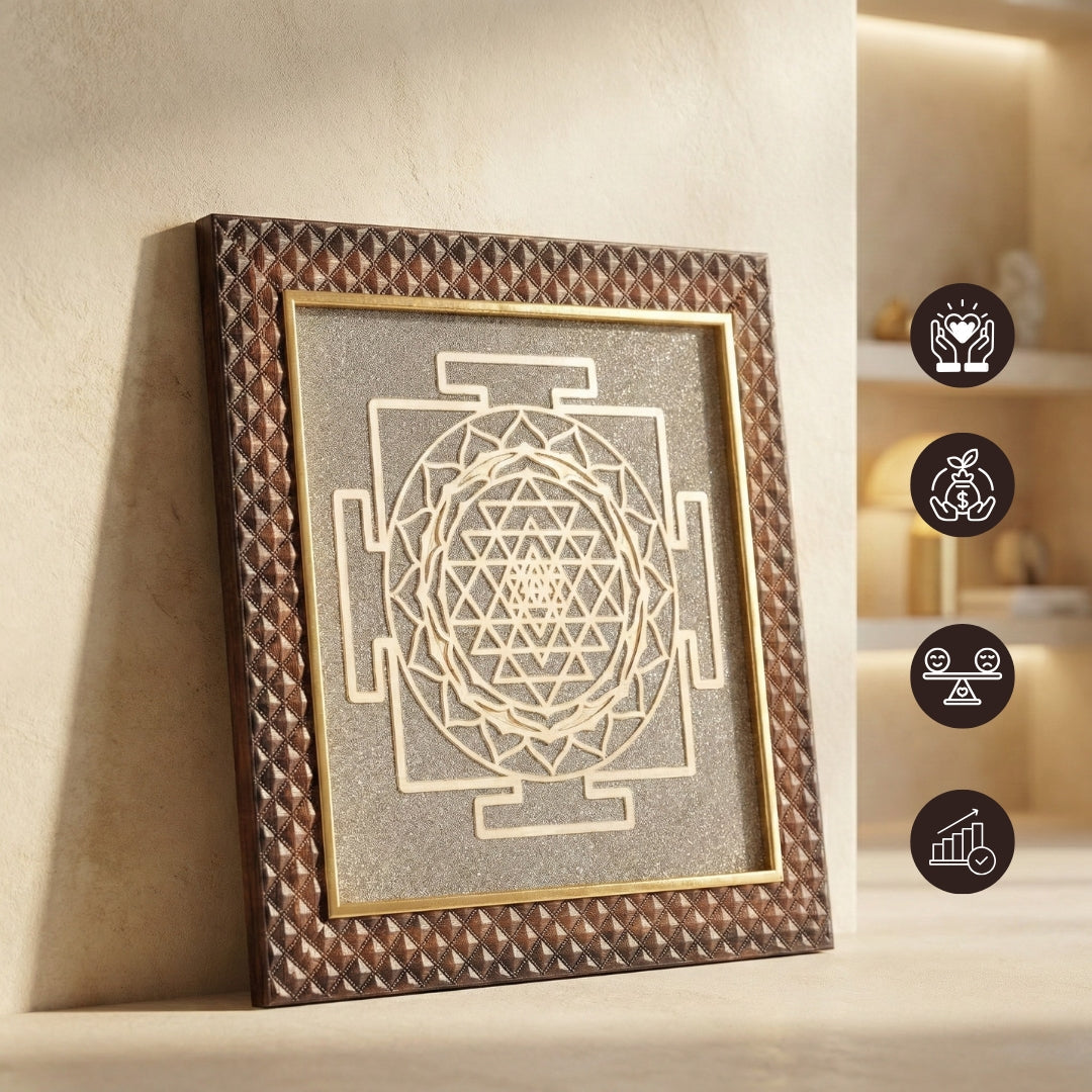 Pyrite Shri Yantra Frame