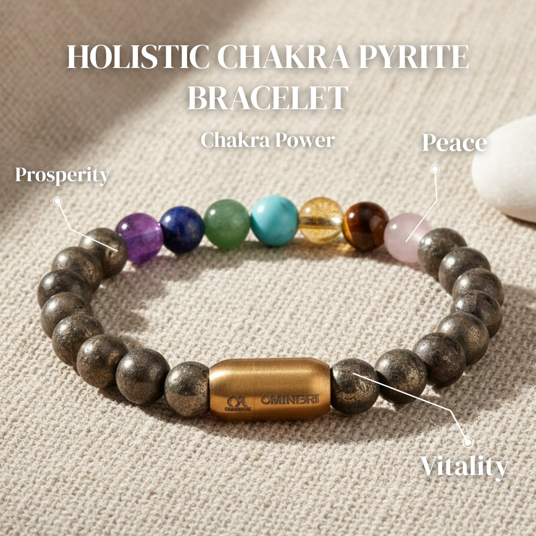 7 Chakra With Pyrite Bracelet