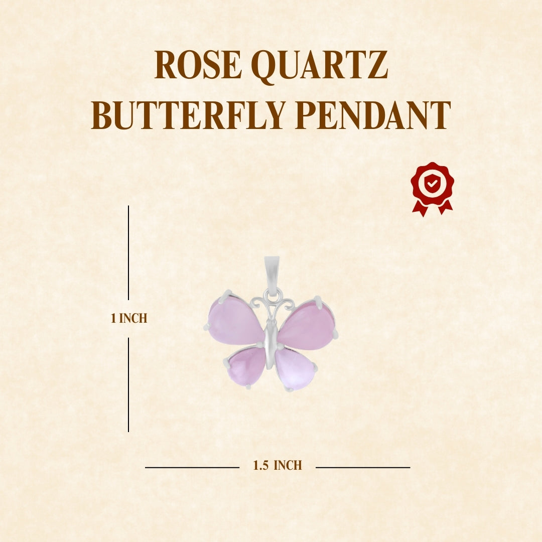 ROSE QUARTZ BUTTERFLY PENDANT