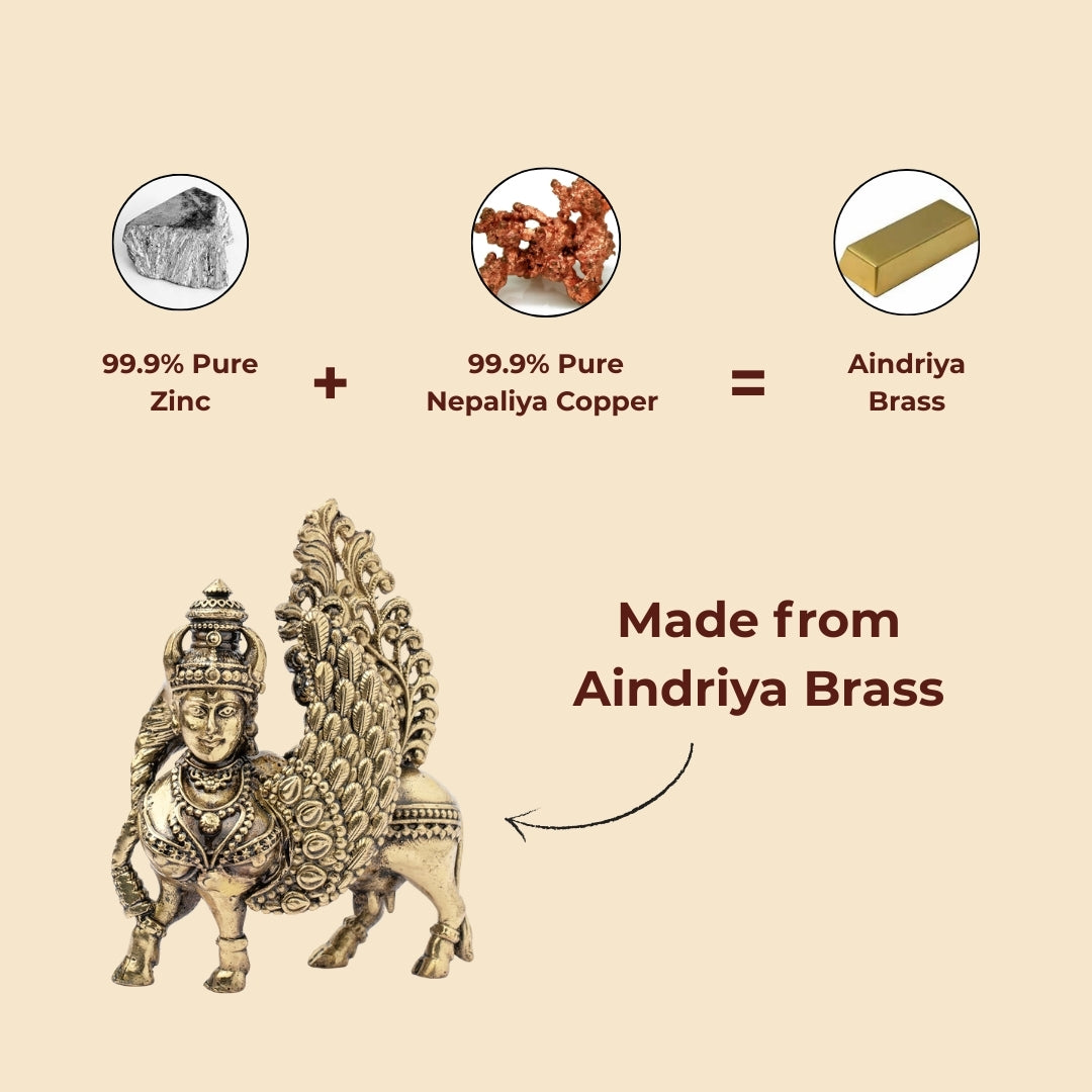 Brass Kamdhenu Cow Idol