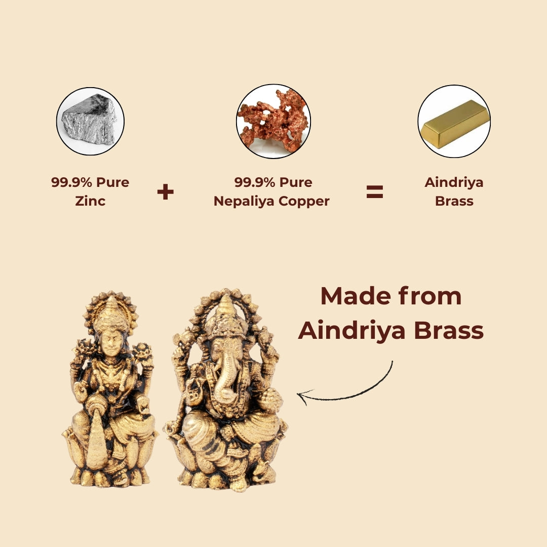 Brass Lakshmi-Ganesh Ji Idol Set (Small)