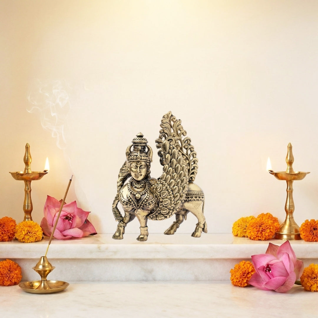 Brass Kamdhenu Cow Idol