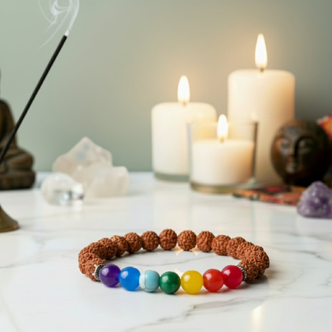 7 Chakra Rudraksha Bracelet