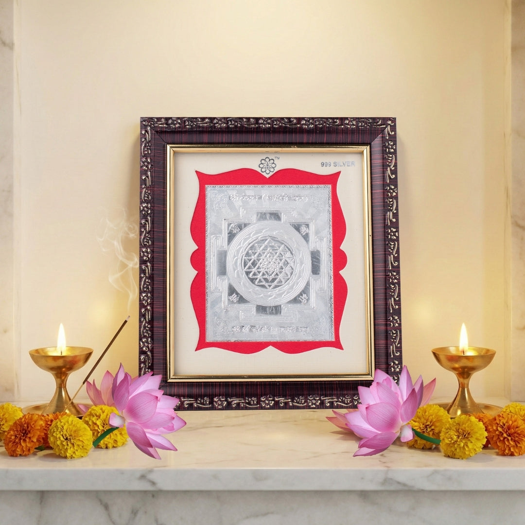 999 Silver Shri Yantra Frame
