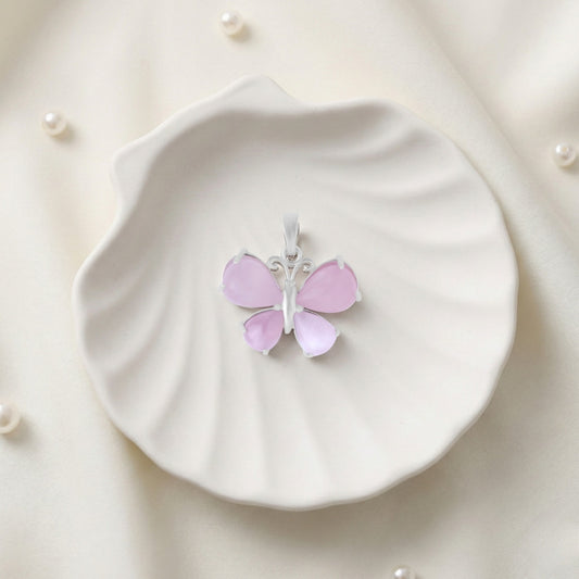 ROSE QUARTZ BUTTERFLY PENDANT
