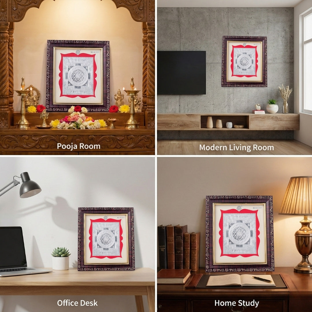 999 Silver Shri Yantra Frame
