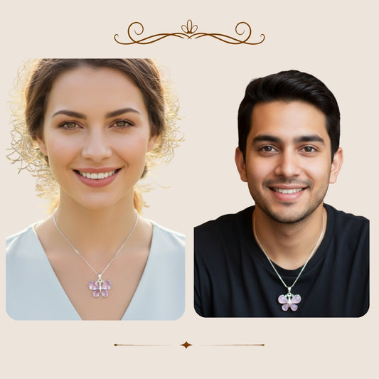 ROSE QUARTZ BUTTERFLY PENDANT