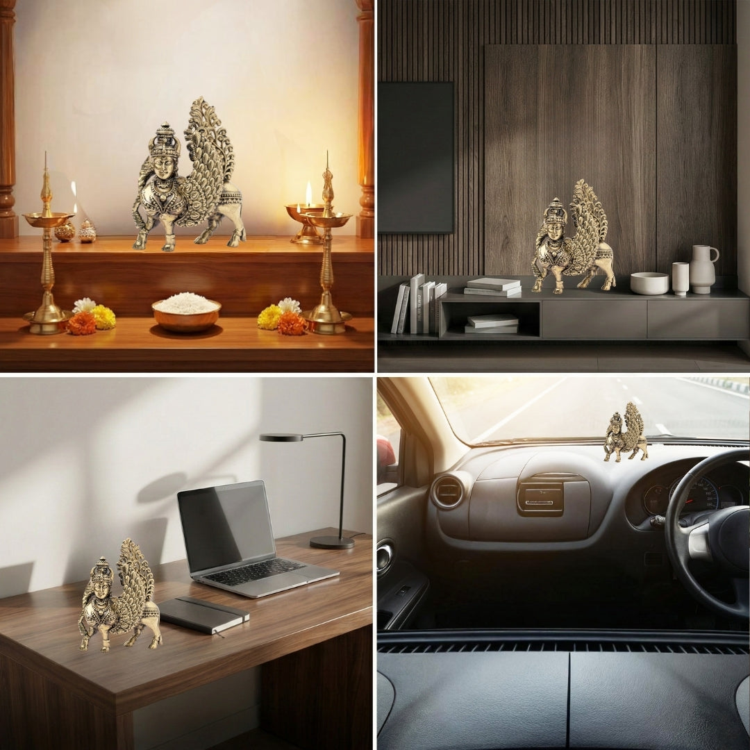 Brass Kamdhenu Cow Idol