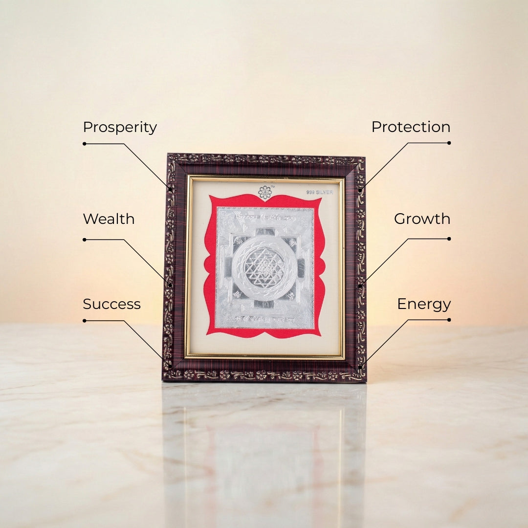 999 Silver Shri Yantra Frame