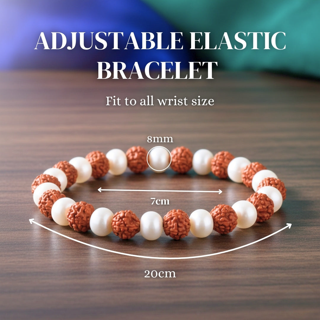 Rudraksha with Pearl Bracelet