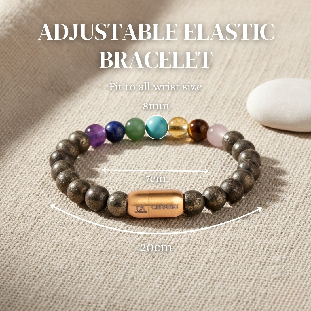 7 Chakra With Pyrite Bracelet