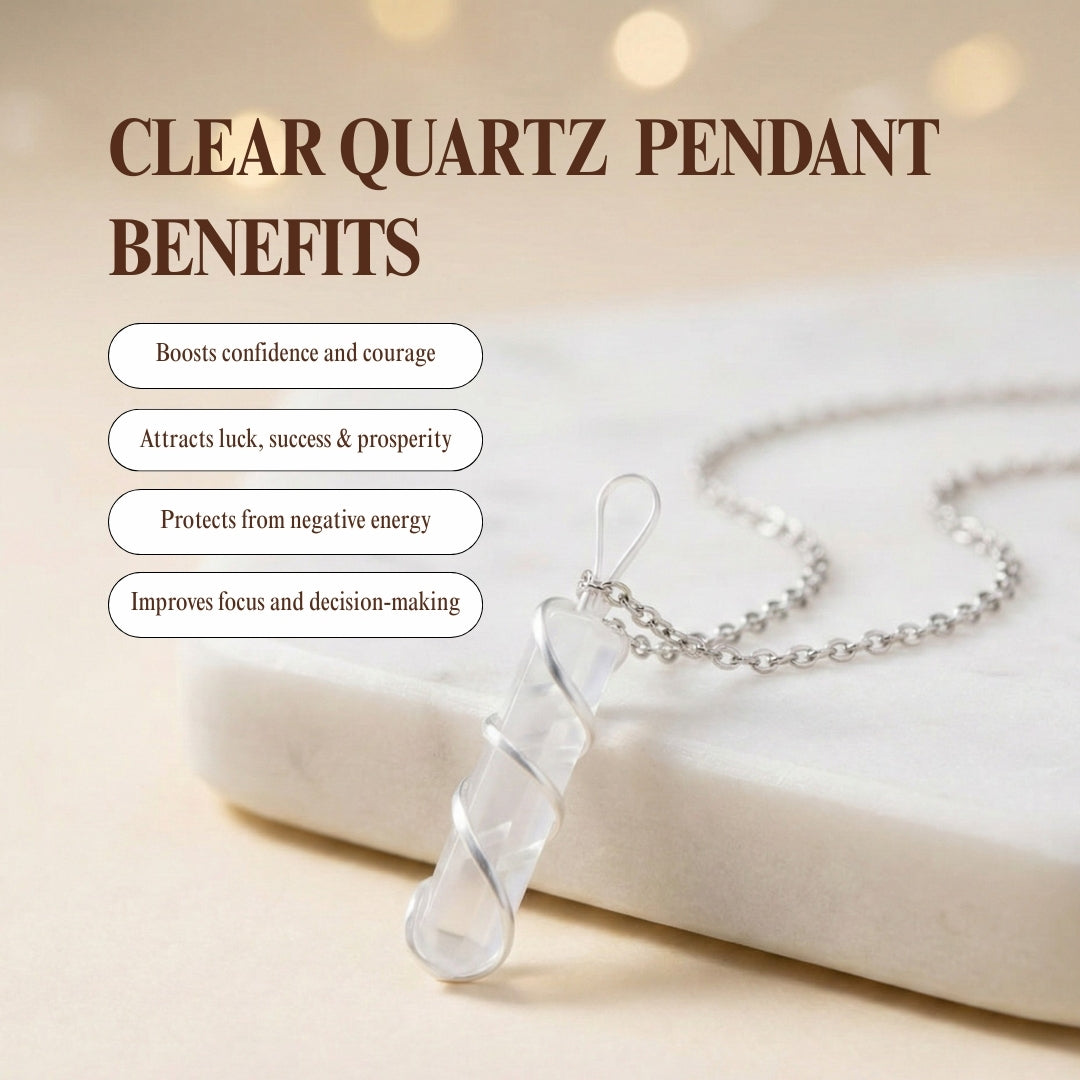 Clear Quartz Pencil  Pendant