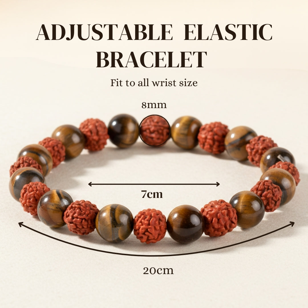 Tiger Eye with Rudraksha