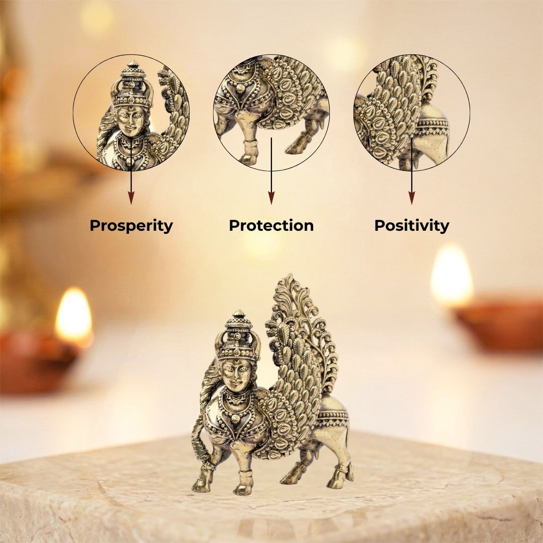 Brass Kamdhenu Cow Idol