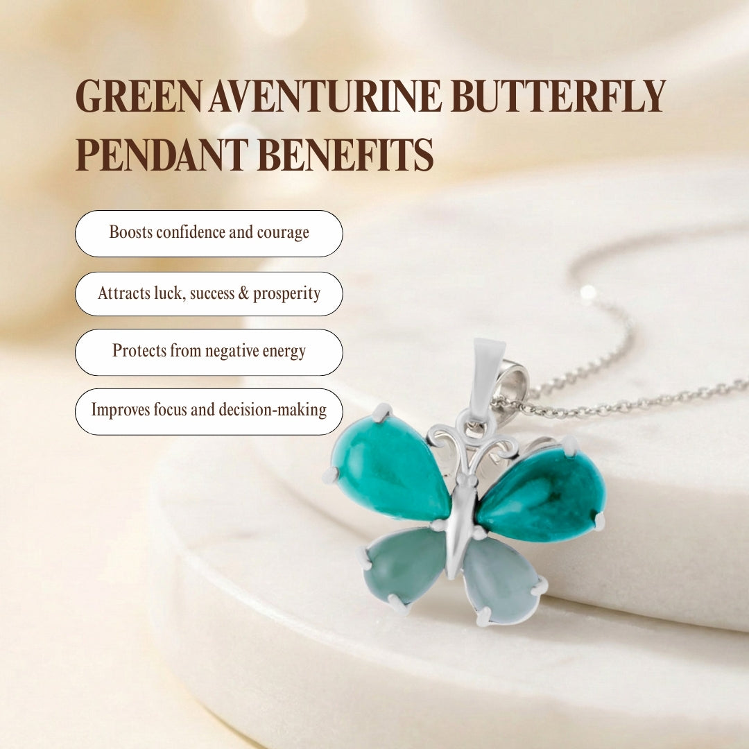 Green Aventurine Butterfly Pendant