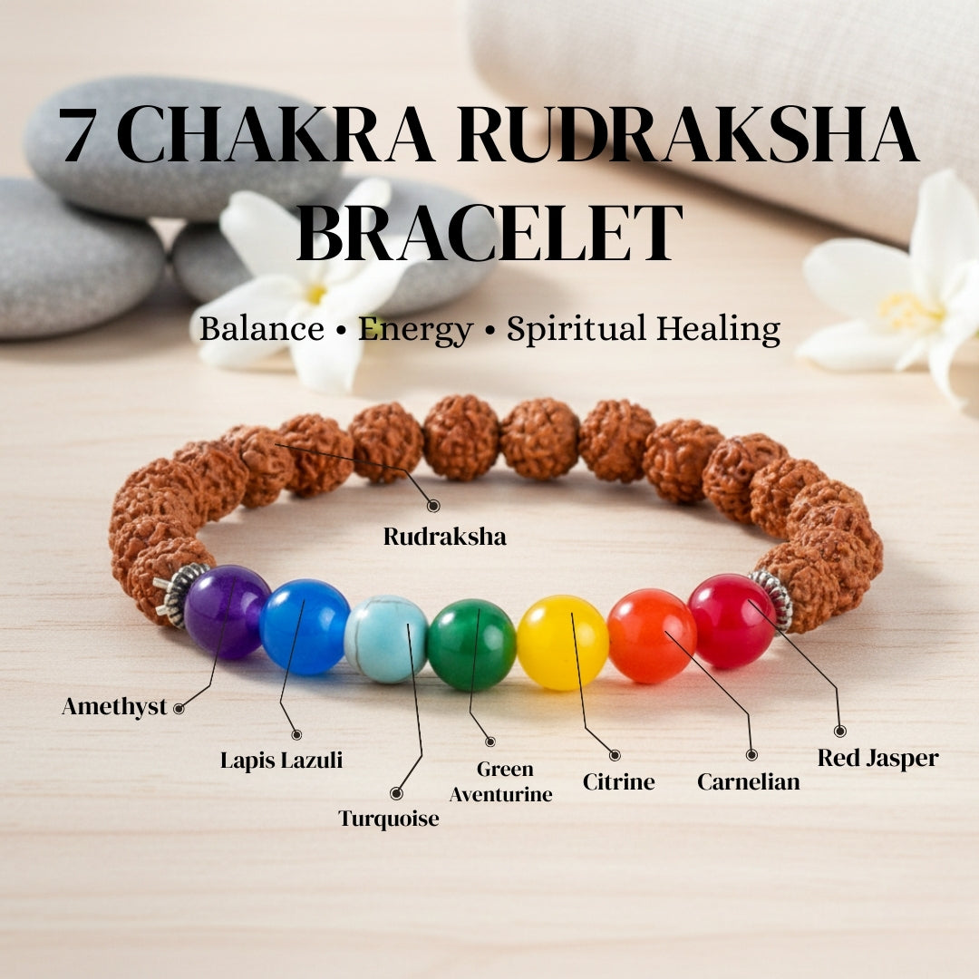 7 Chakra Rudraksha Bracelet