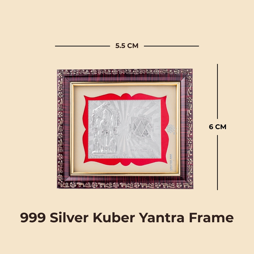 999 Silver Kuber Yantra Frame