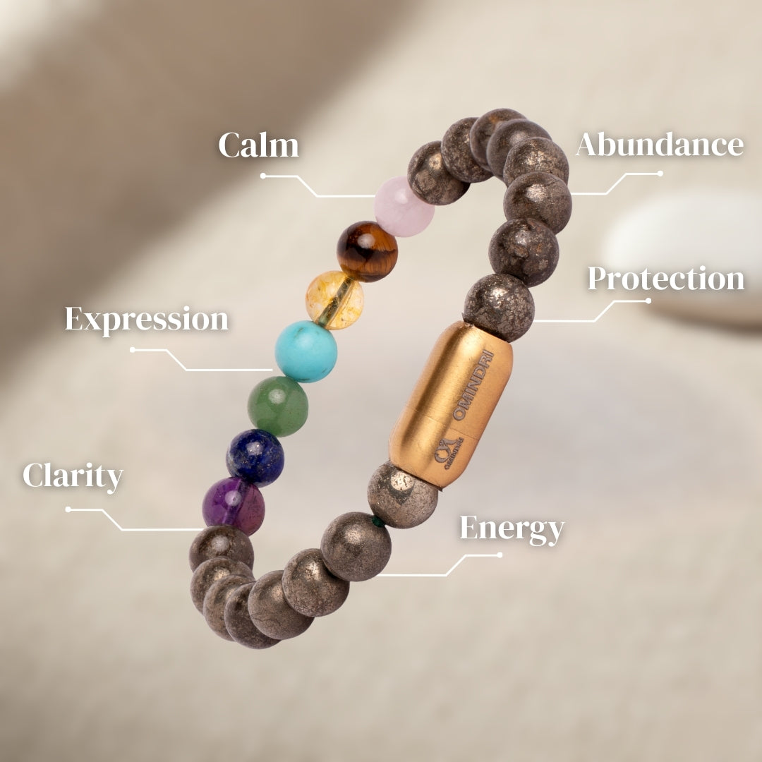 7 Chakra With Pyrite Bracelet