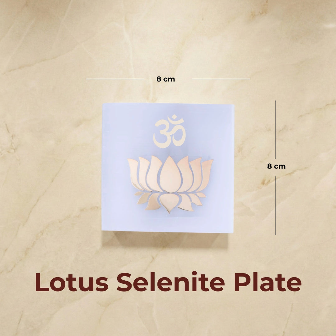 Lotus Selenite Plate