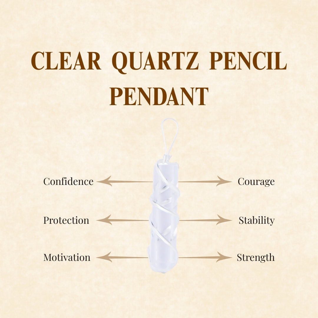 Clear Quartz Pencil  Pendant