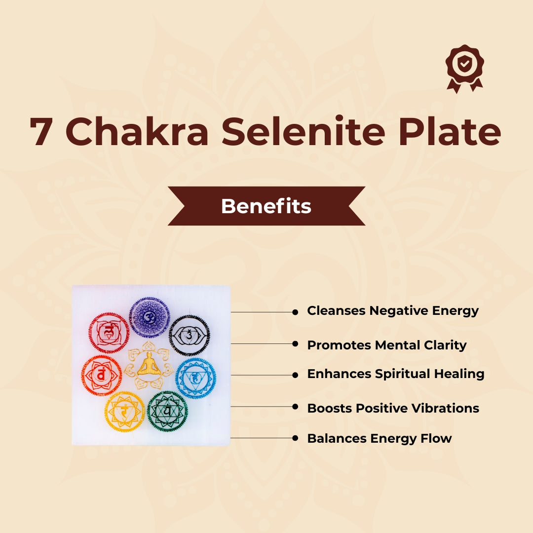 7 Chakra Selenite Plate