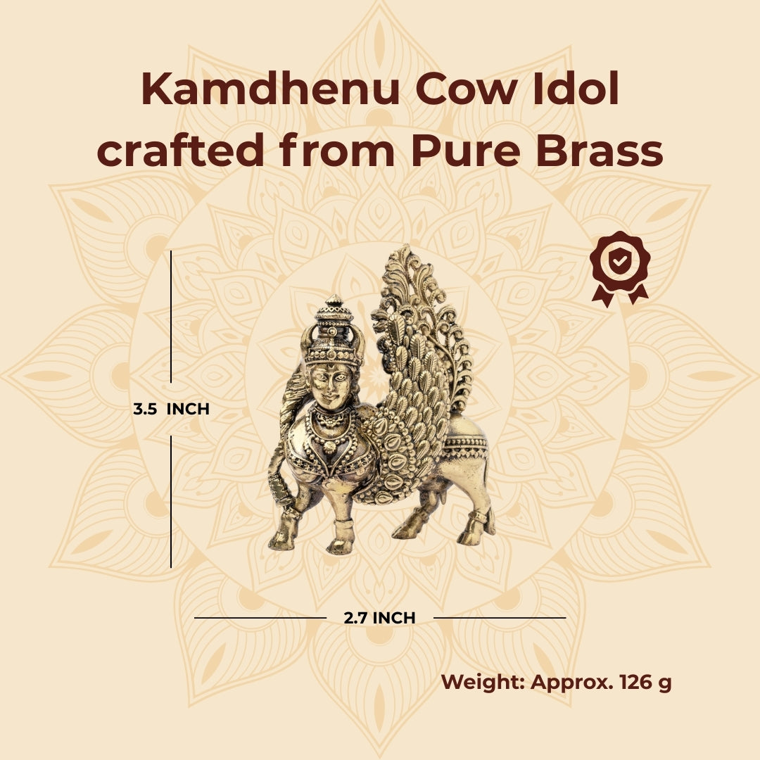 Brass Kamdhenu Cow Idol