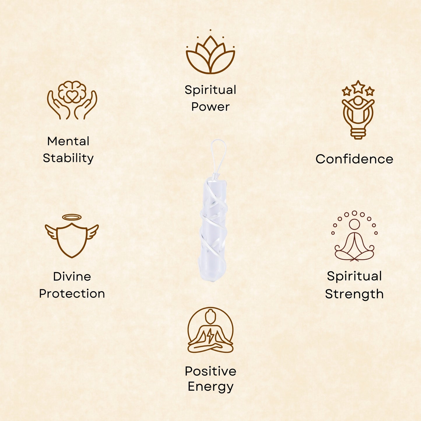 Clear Quartz Pencil  Pendant