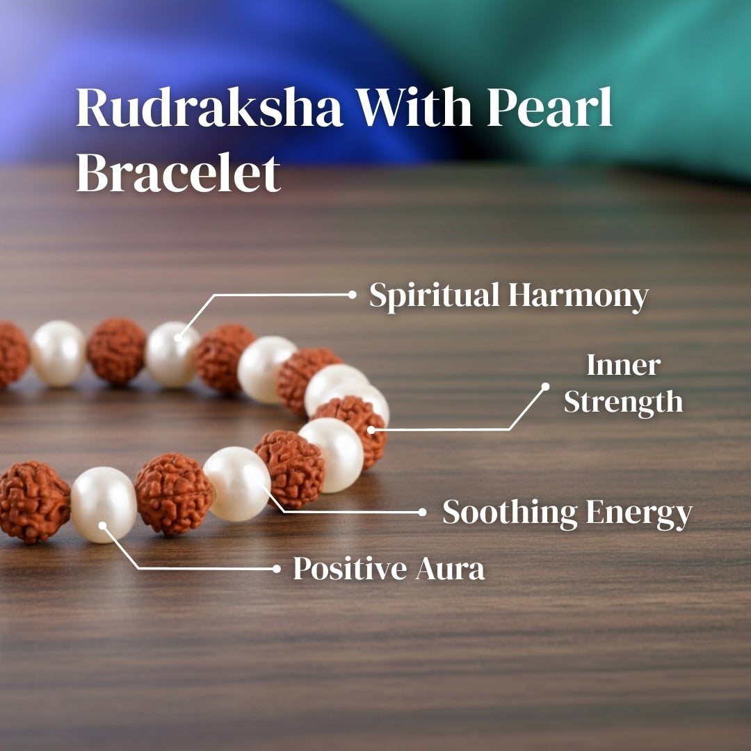 Rudraksha with Pearl Bracelet