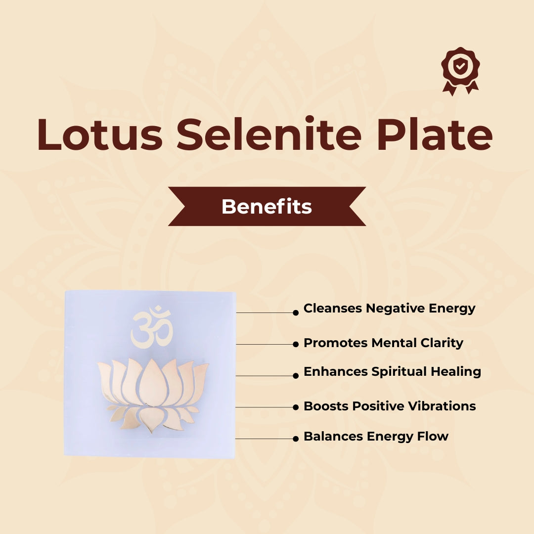 Lotus Selenite Plate
