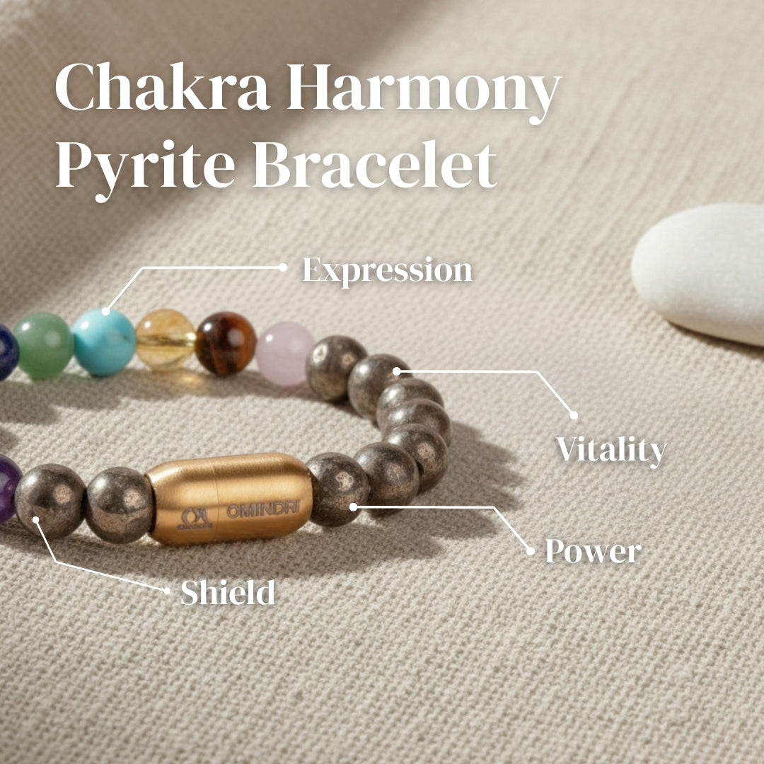 7 Chakra With Pyrite Bracelet
