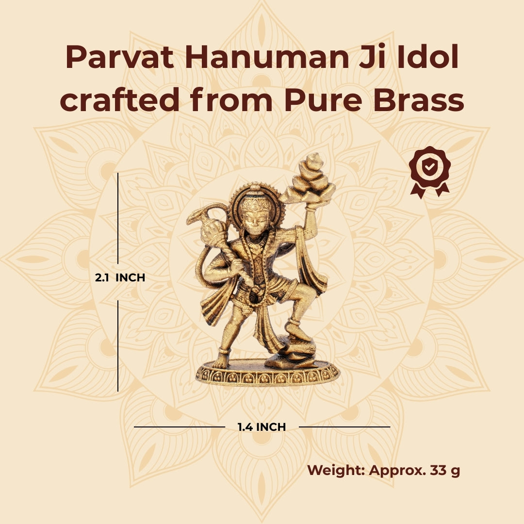 Brass Parvat Hanuman Ji Idol