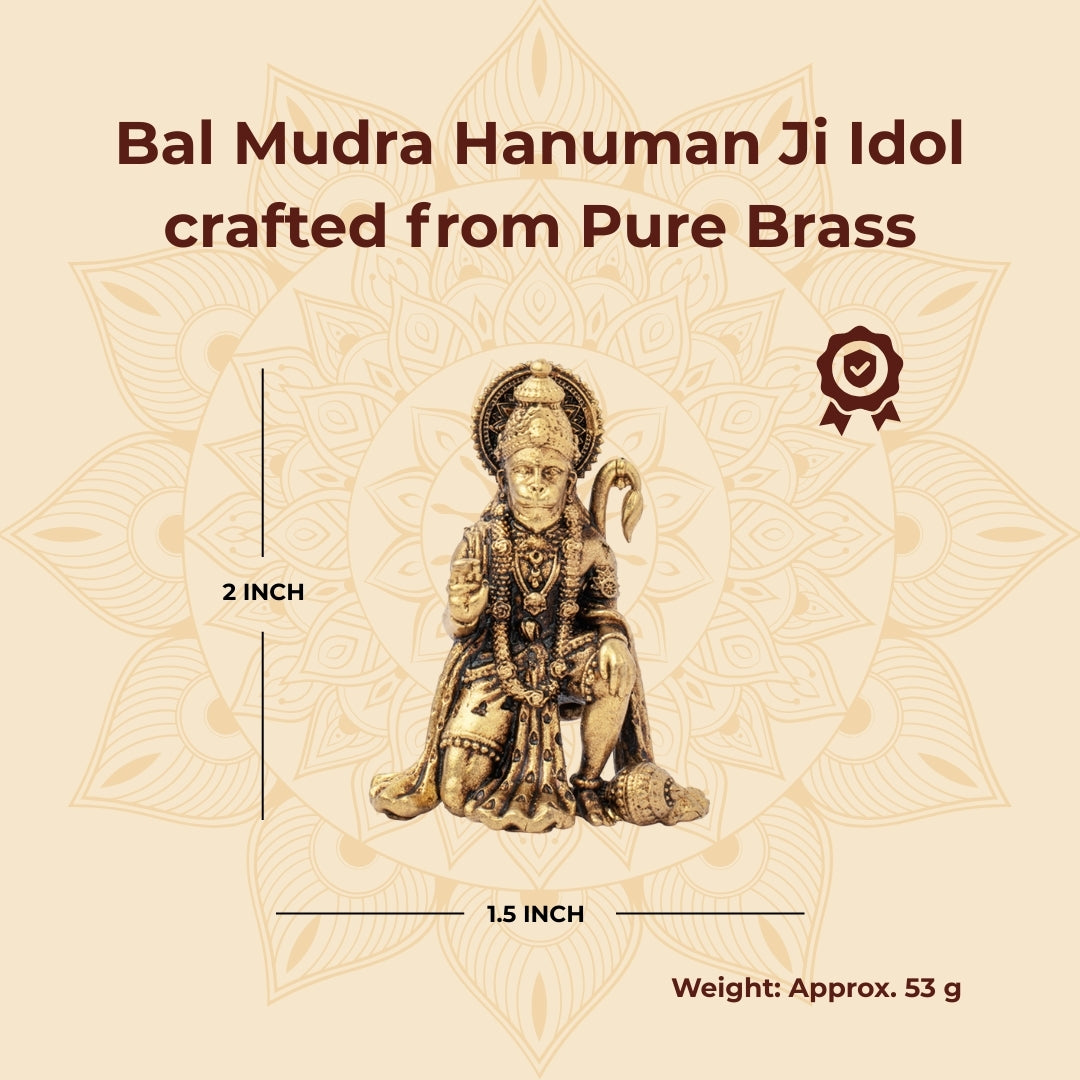 Brass Bal Mudra Hanuman Ji