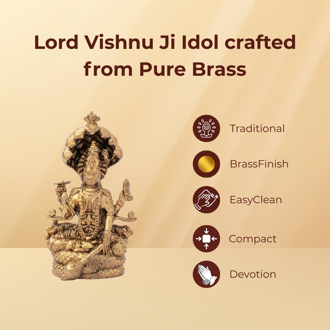 Brass Lord Vishnu Ji Idol