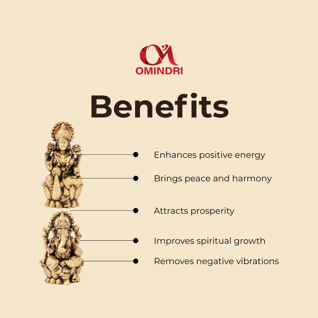 Brass Lakshmi-Ganesh Ji Idol Set (Small)