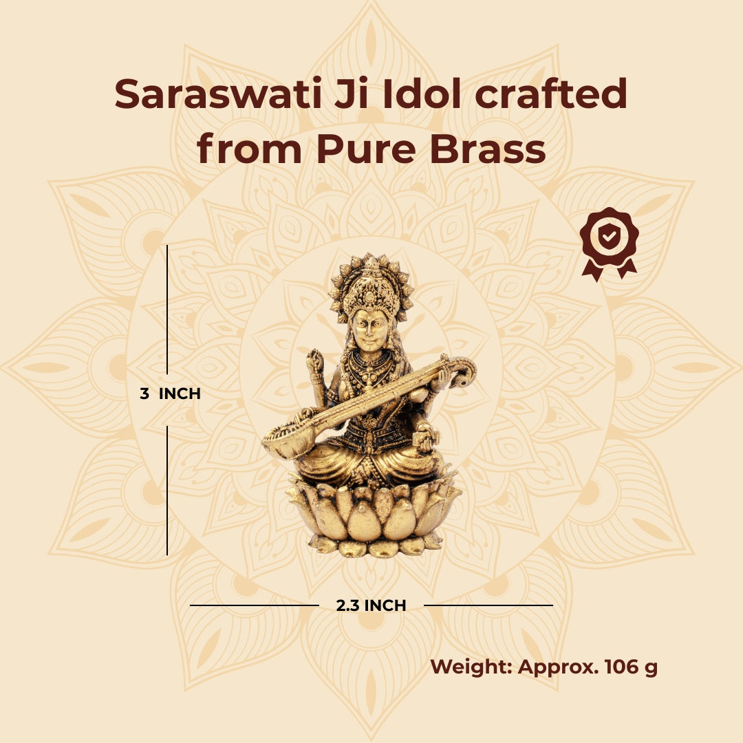Brass  Saraswati Ji Idol