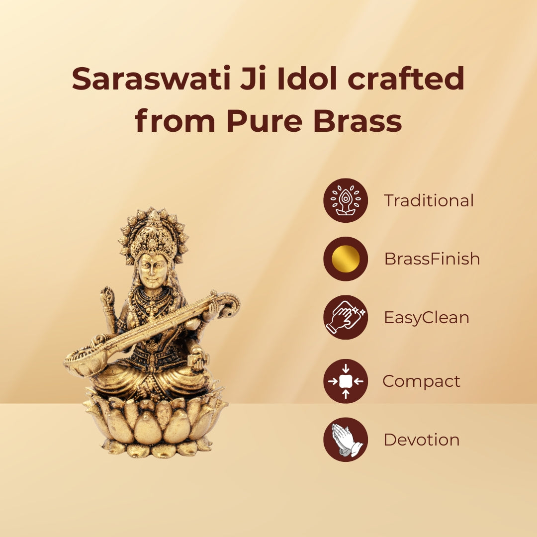 Brass  Saraswati Ji Idol