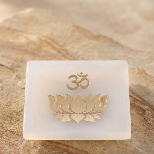 Lotus Selenite Plate
