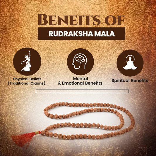 Natural 108 Rudraksha Beads With Silk Thread Mala