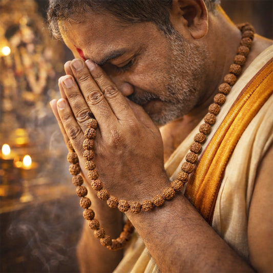 Natural 108 Rudraksha Beads With Silk Thread Mala