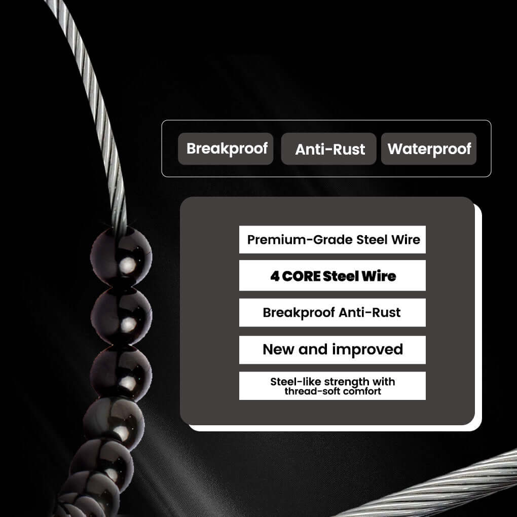 Magnet Black Obsidian Bracelet featuring premium-grade steel wire and breakproof, anti-rust, waterproof properties.