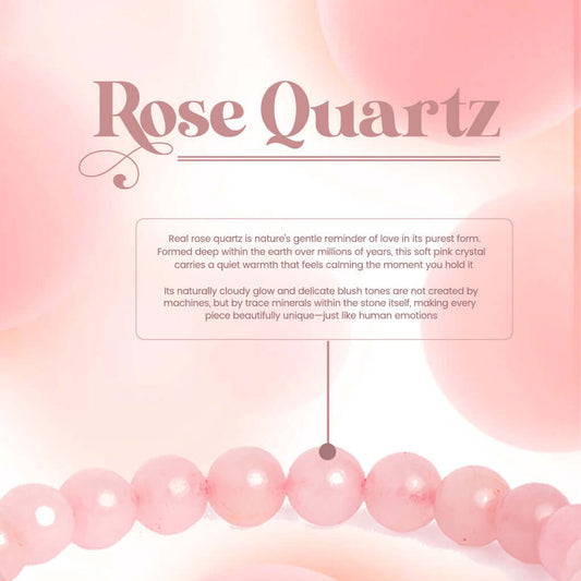 Magnet Rose Quartz Bracelet showcasing natural pink stones symbolizing love and emotional balance.