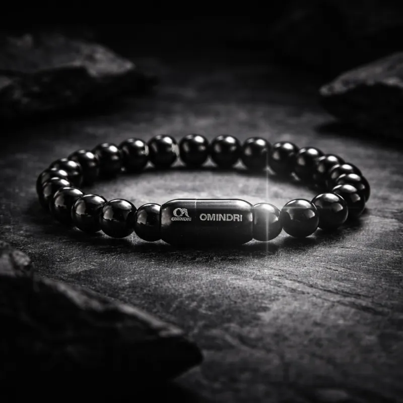 Grounding Black Obsidian Natural Stone Bracelet 