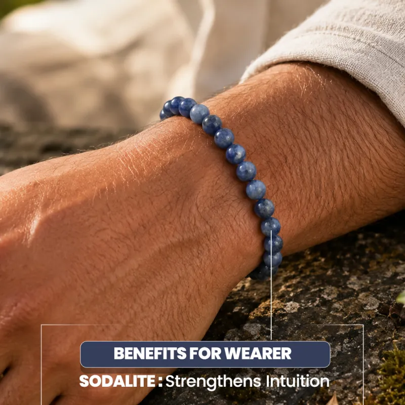 Sodalite Natural Stone Bracelet- To Prevent Nightmares and Phobias