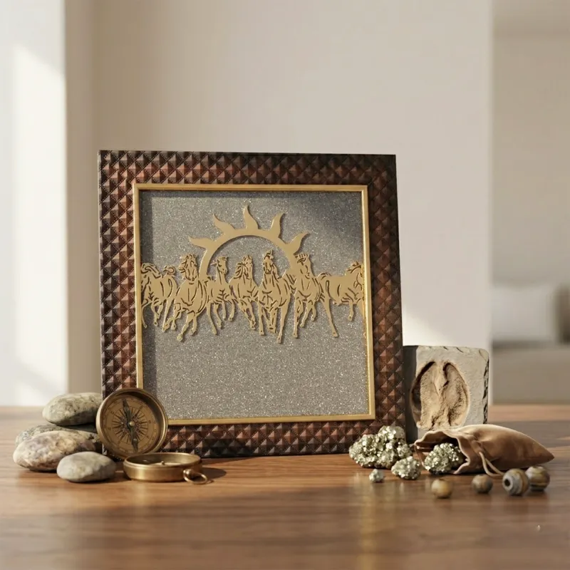 Seven Running Horses Pyrite Dust  Frame 